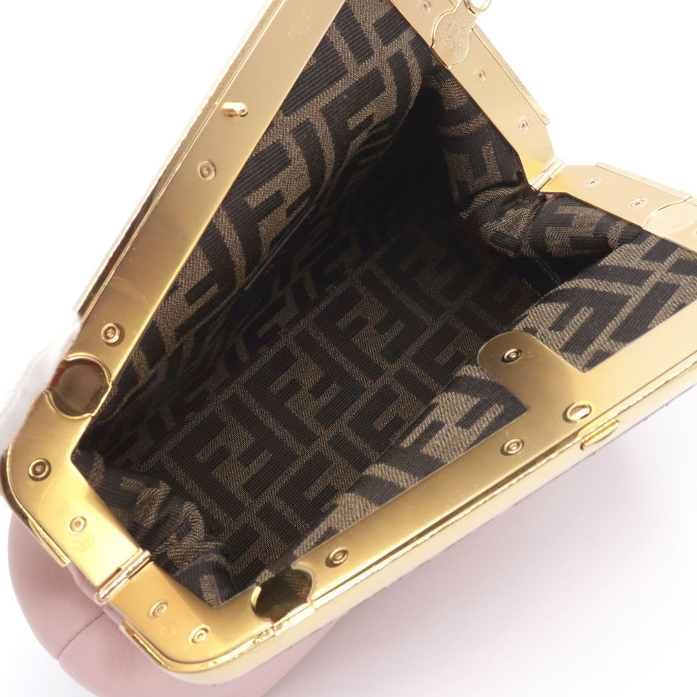 Fendi Nappa Python Clutch Pink Leather First Bag - image 4